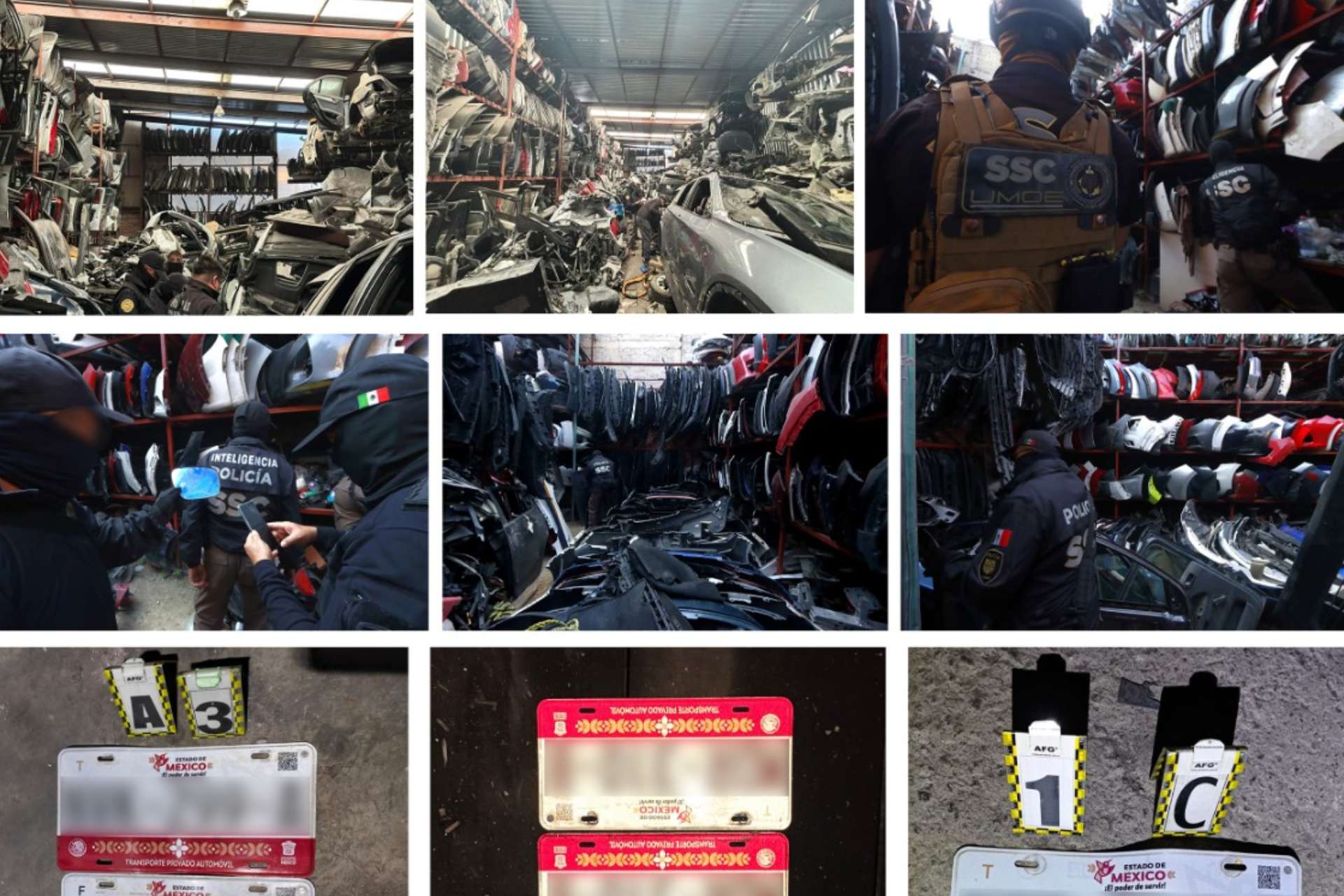 Aseguran más de mil 800 toneladas de autopartes en CDMX Aseguran más de mil 800 toneladas de autopartes en CDMX