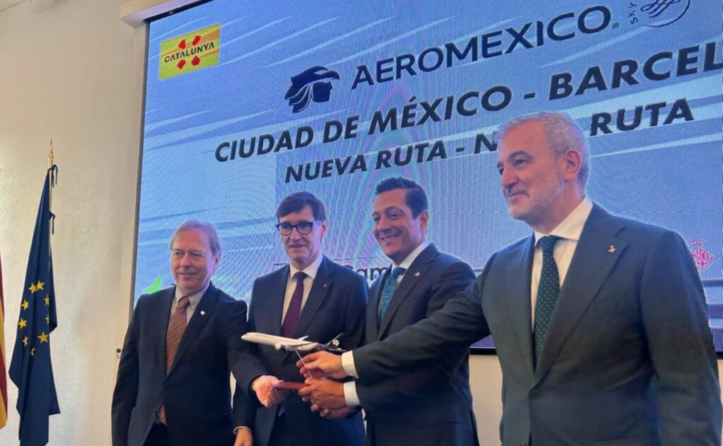 Aeroméxico anuncia ruta directa a Barcelona con seis vuelos semanales