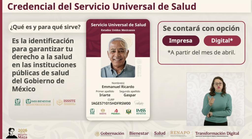 Gobierno federal presenta credencial del Servicio Universal de Salud