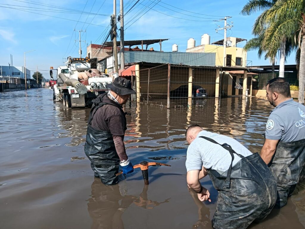 Lluvias provocan inundaciones en Tlajomulco; Conagua activa apoyo emergente