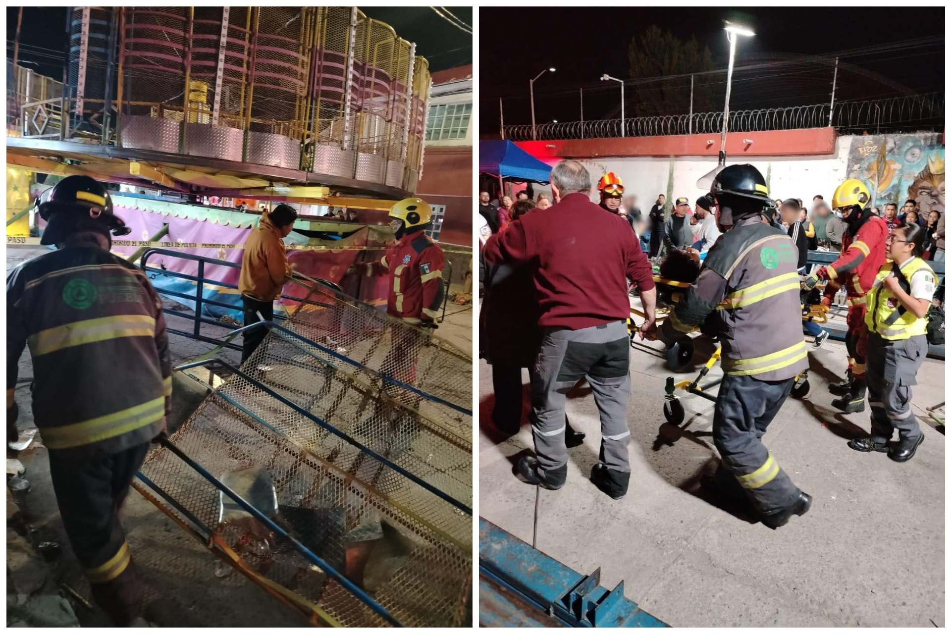 Video: Tres heridos tras salir disparados de juego mecánico en Puebla