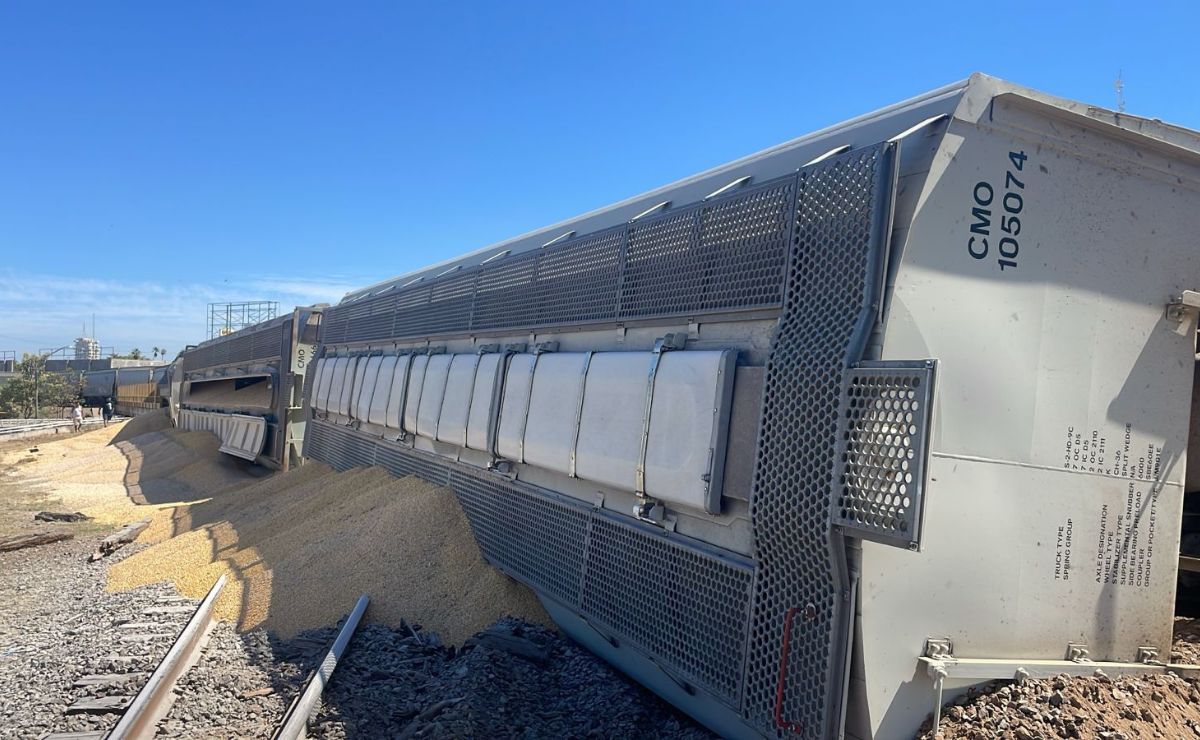 Video: Tren cargado de granos descarrila en Culiacán