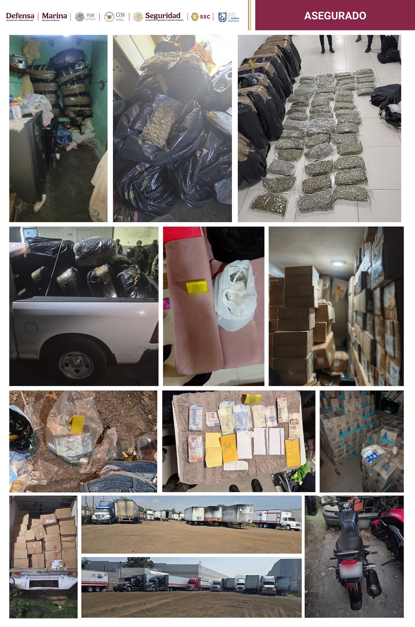 Desarticulan a célula dedicada al narcomenudeo, extorsión, robo y secuestro - droga-y-objetos-asegurados-a-celula-delictiva