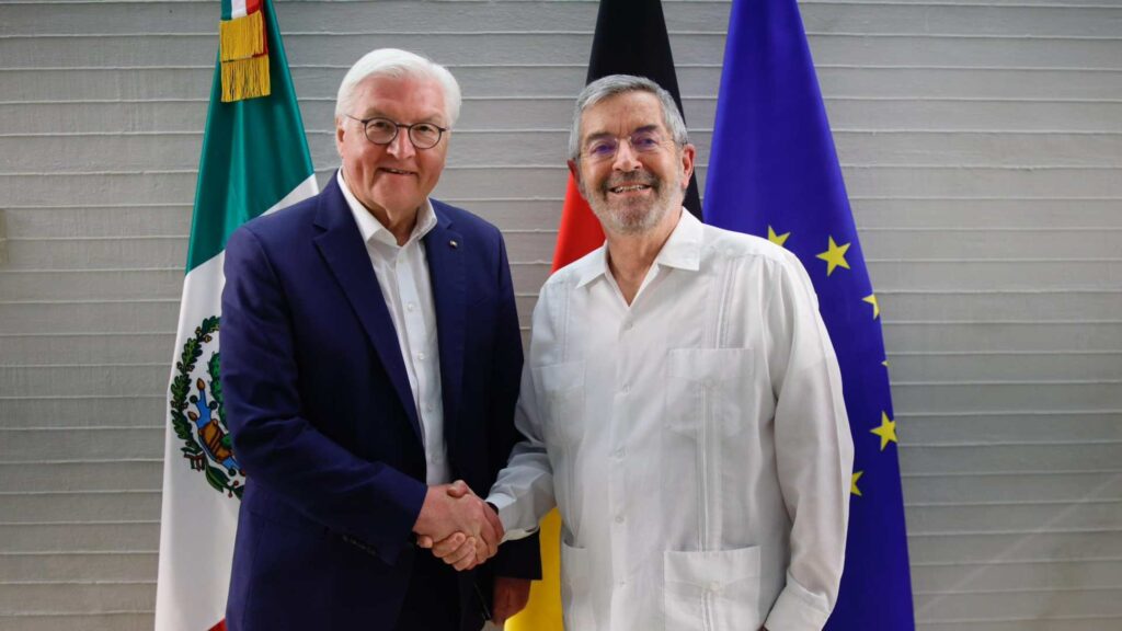 El presidente de Alemania, Frank-Walter Steinmeier, llega a México