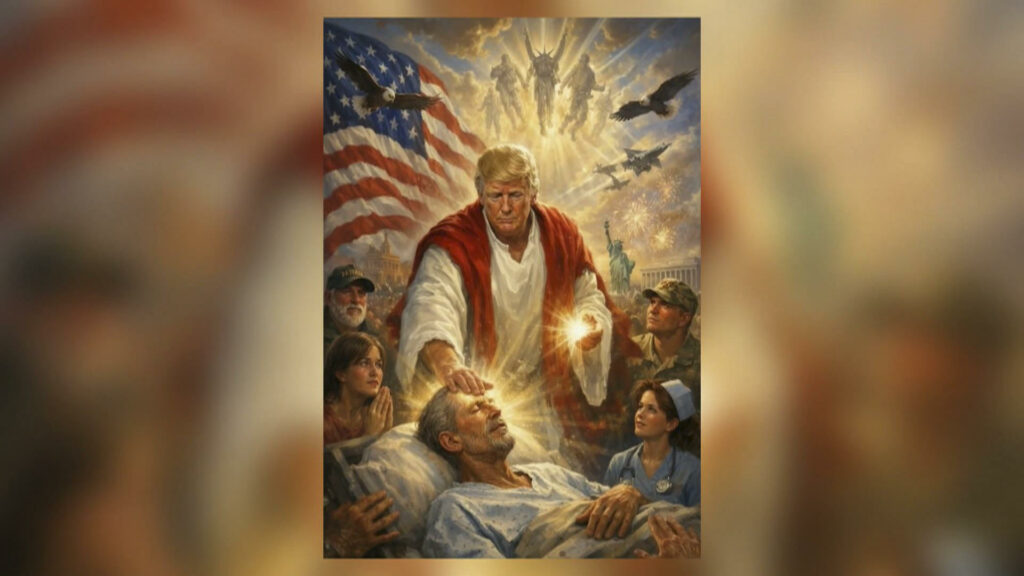 Trump defiende su imagen representado como Jesús: “Pensé que era yo como médico”