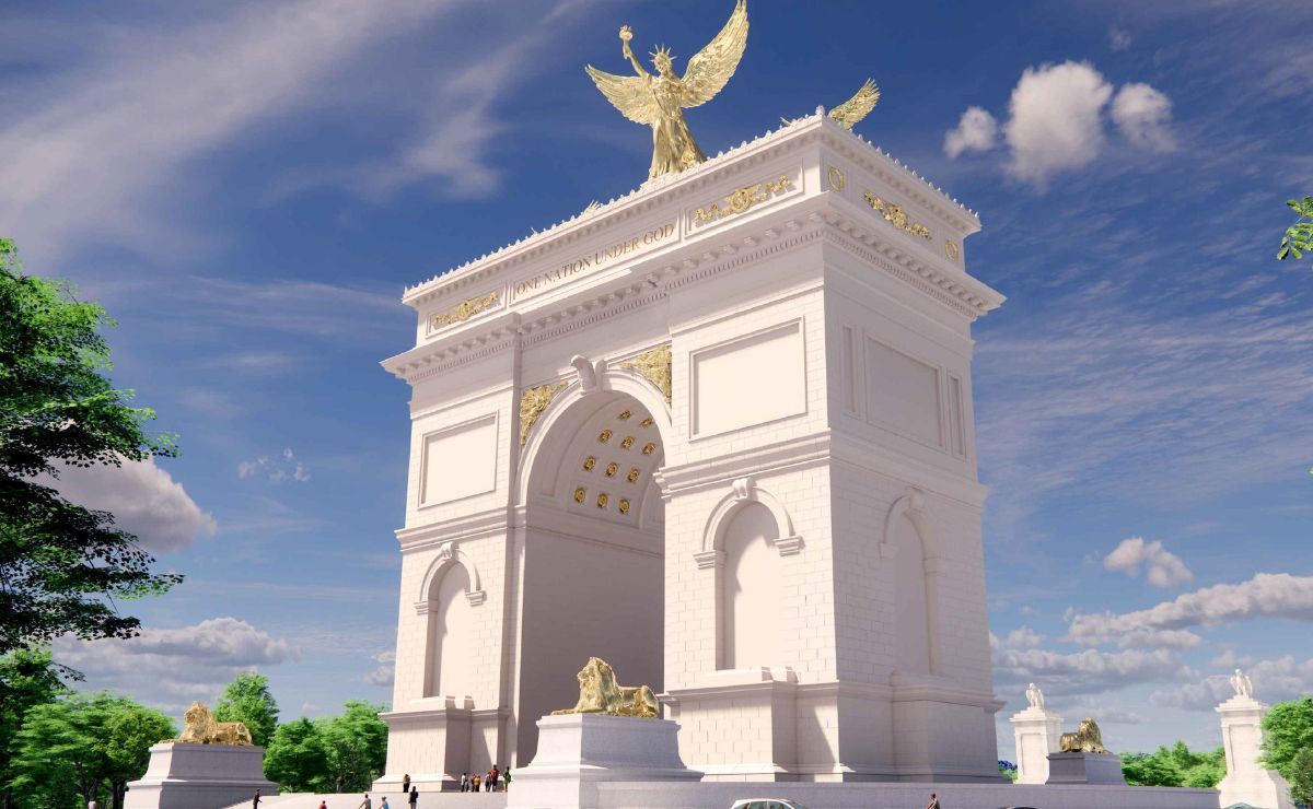 Revelan diseño del arco del triunfo de Trump para Washington