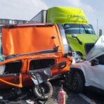 Carambola en el Circuito Exterior Mexiquense hoy lunes 20 de abril; hay 10 vehículos involucrados