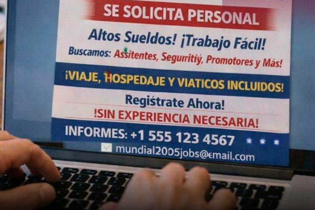 Alerta por falsas ofertas de empleo ligadas al Mundial 2026