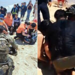 Marina rescata a una persona en playa El Malecón, en San Felipe, Baja California