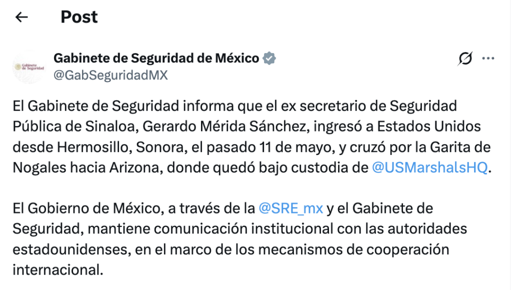 Exsecretario de Seguridad de Sinaloa se entregó a EE.UU. el 11 de mayo; ya está en la cárcel de Brooklyn - captura-de-pantalla-2026-05-15-a-las-123159-p-m-1024x580
