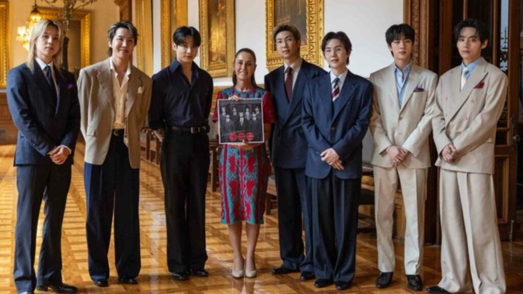 Claudia Sheinbaum recibe en México a la agrupación surcoreana de K-pop BTS