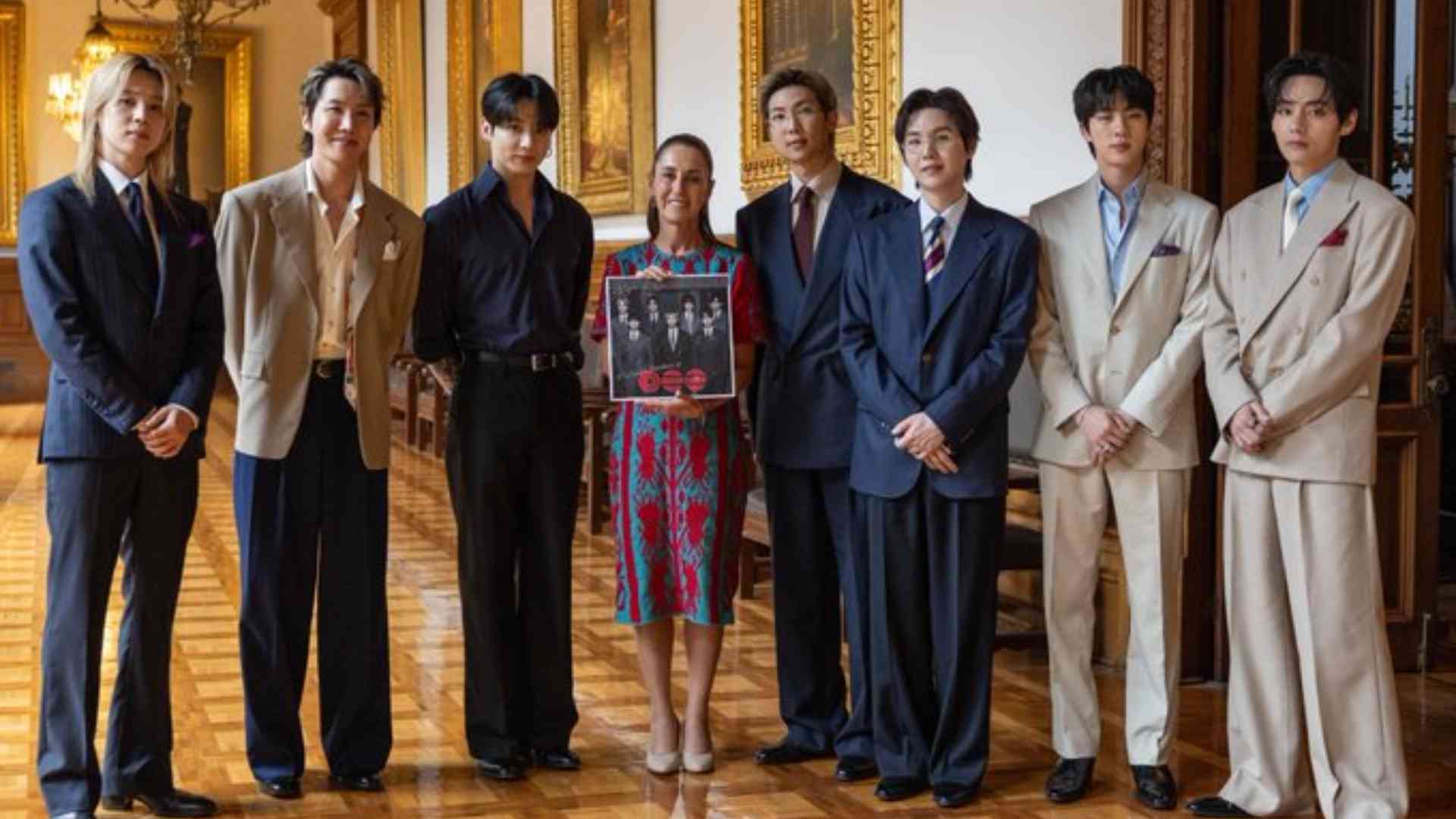 Claudia Sheinbaum recibe en México a la agrupación surcoreana de K-pop BTS