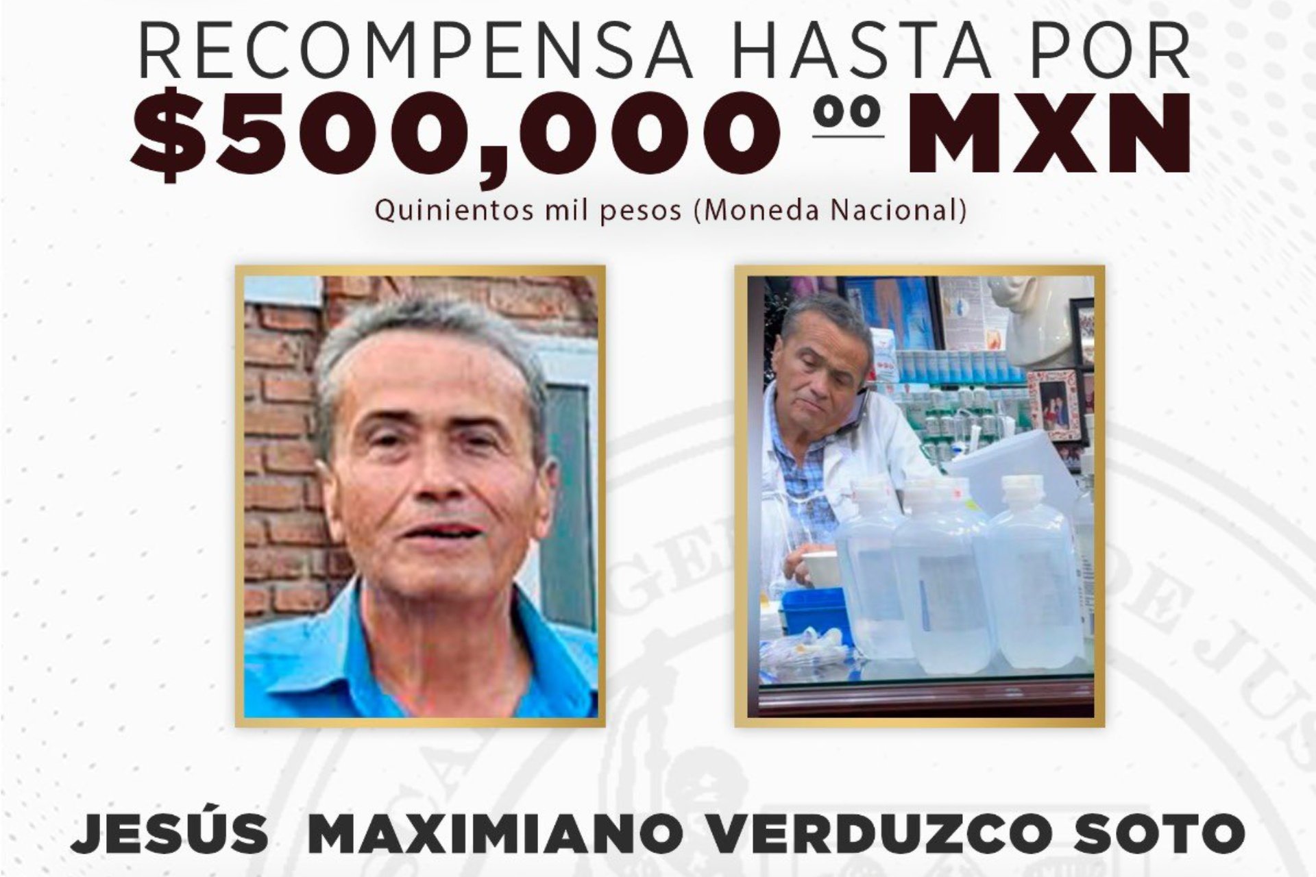 Fiscalía de Sonora ofrece recompensa por Jesús Maximiano “N”, señalado en el caso de sueros vitaminados