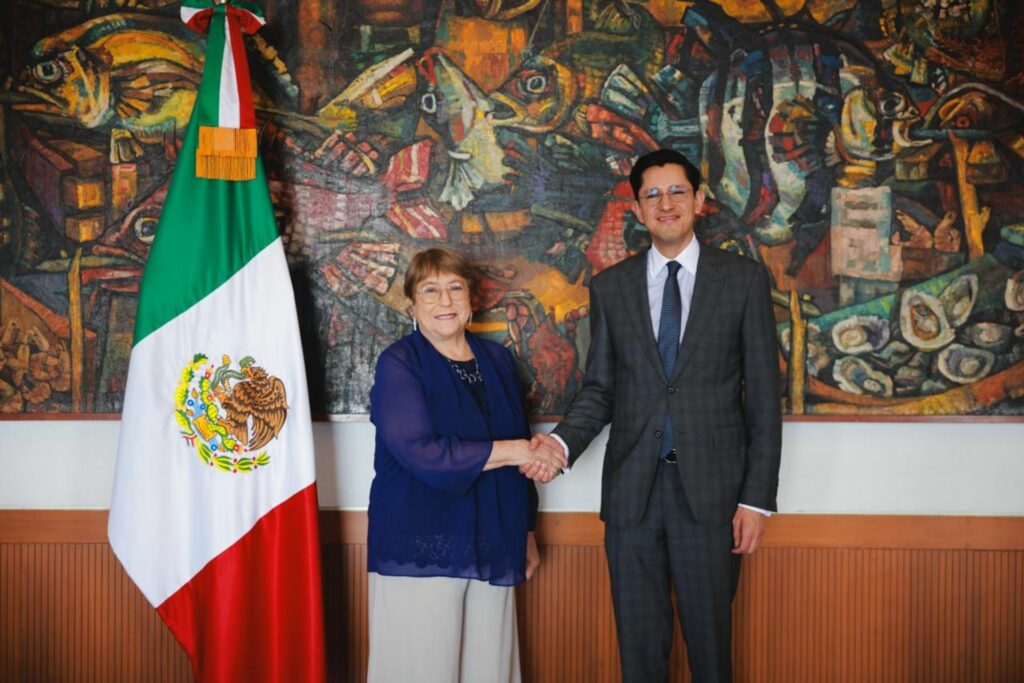 Canciller Roberto Velasco se reúne con Michelle Bachelet, candidata a la Secretaría General de la ONU