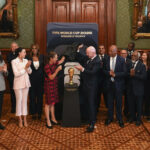 Sheinbaum da “cordial bienvenida” a Infantino en Palacio Nacional antes de la inauguración