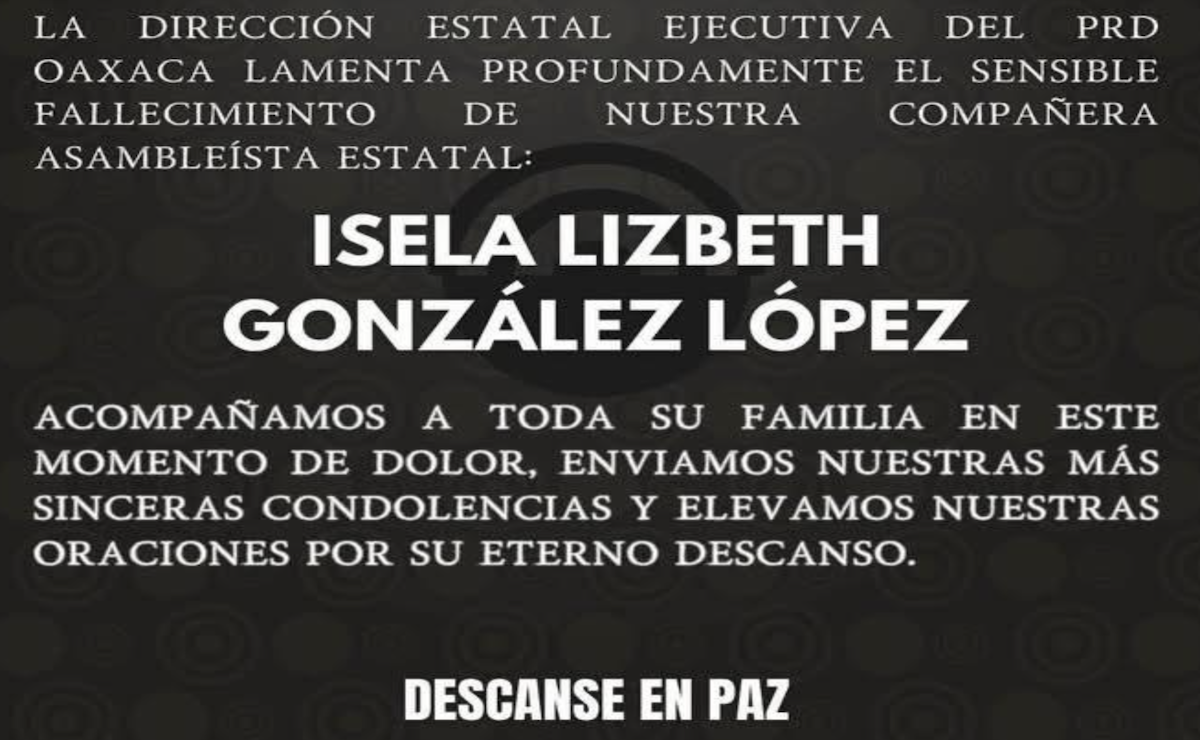 Asesinan a Isela Lizbeth González, asambleísta del PRD en Oaxaca