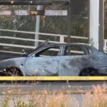 Incendian auto en Periférico Ecológico de Puebla; hallan dos cuerpos dentro