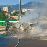 Muere conductor tras choque e incendio en el Segundo Piso del Periférico, en Tlalpan