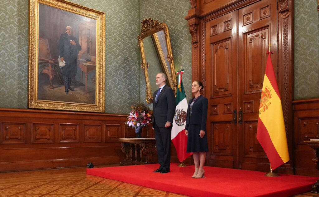 Claudia Sheinbaum recibe al rey Felipe VI en Palacio Nacional