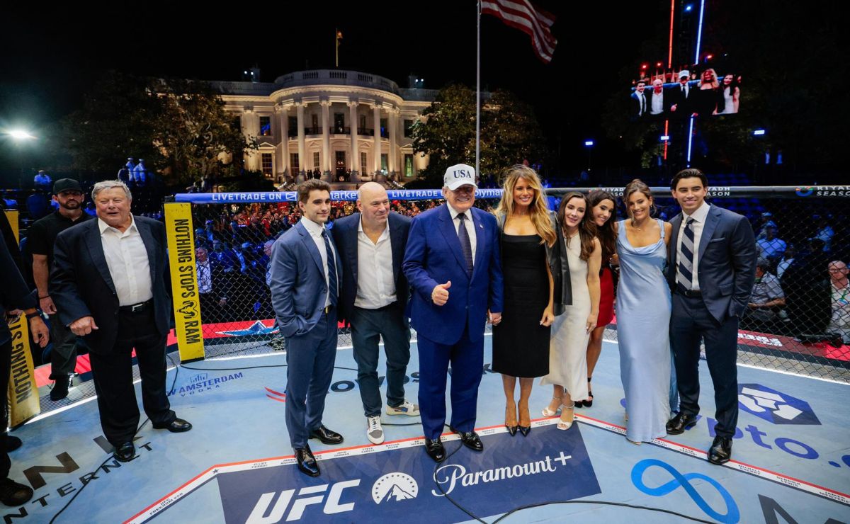 FBI evitó ataques en combate de la UFC en Washington por el cumpleaños de Trump - trump-durante-combate-de-ufc-en-la-casa-blanca-por-su-cumpleanos
