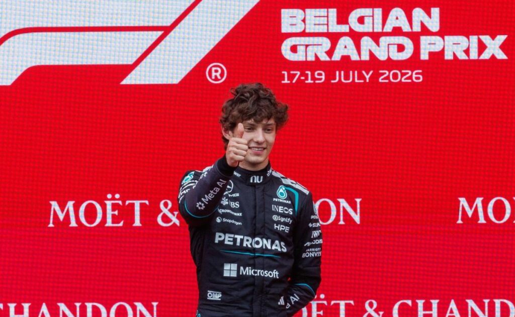 Antonelli gana el GP de Bélgica; ‘Checo’ Pérez abandonó la carrera Antonelli gana el GP de Bélgica; ‘Checo’ Pérez abandonó la carrera