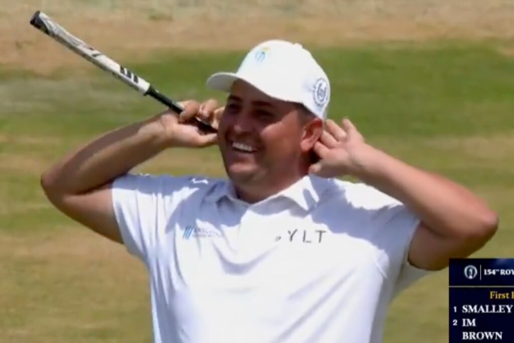 Golfista argentino emula festejo Enzo Fernández en el Abierto Británico de golf