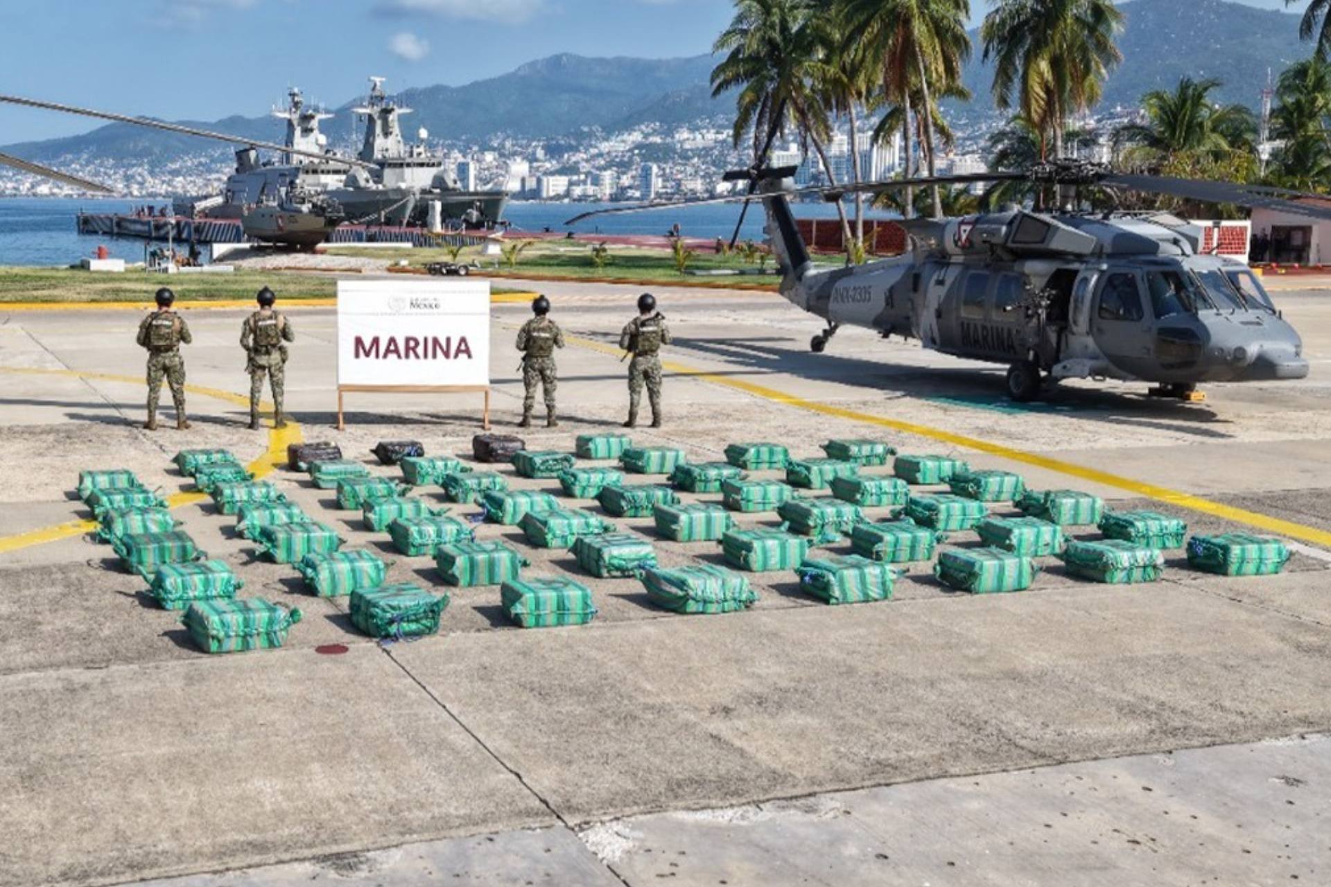 Decomisan 1.9 toneladas de cocaína en costas de Guerrero