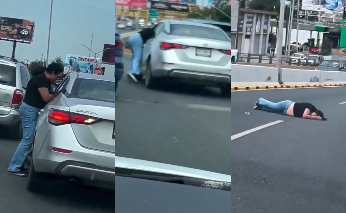 Video: Mujer reclama choque y conductor la arrastra varios metros en Monterrey