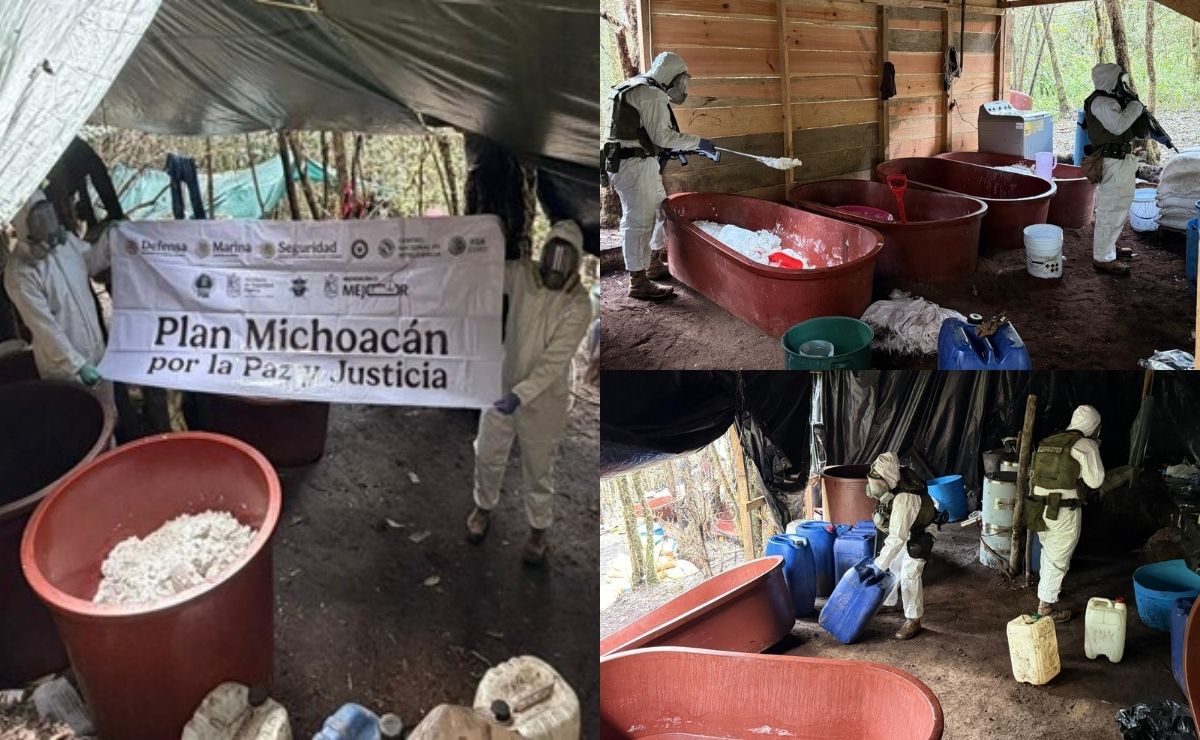 Inhabilitan narcolaboratorio con toneladas de metanfetamina en Michoacán - fuerzas-federales-inhabilitan-narcolaboratorio-en-michoacan
