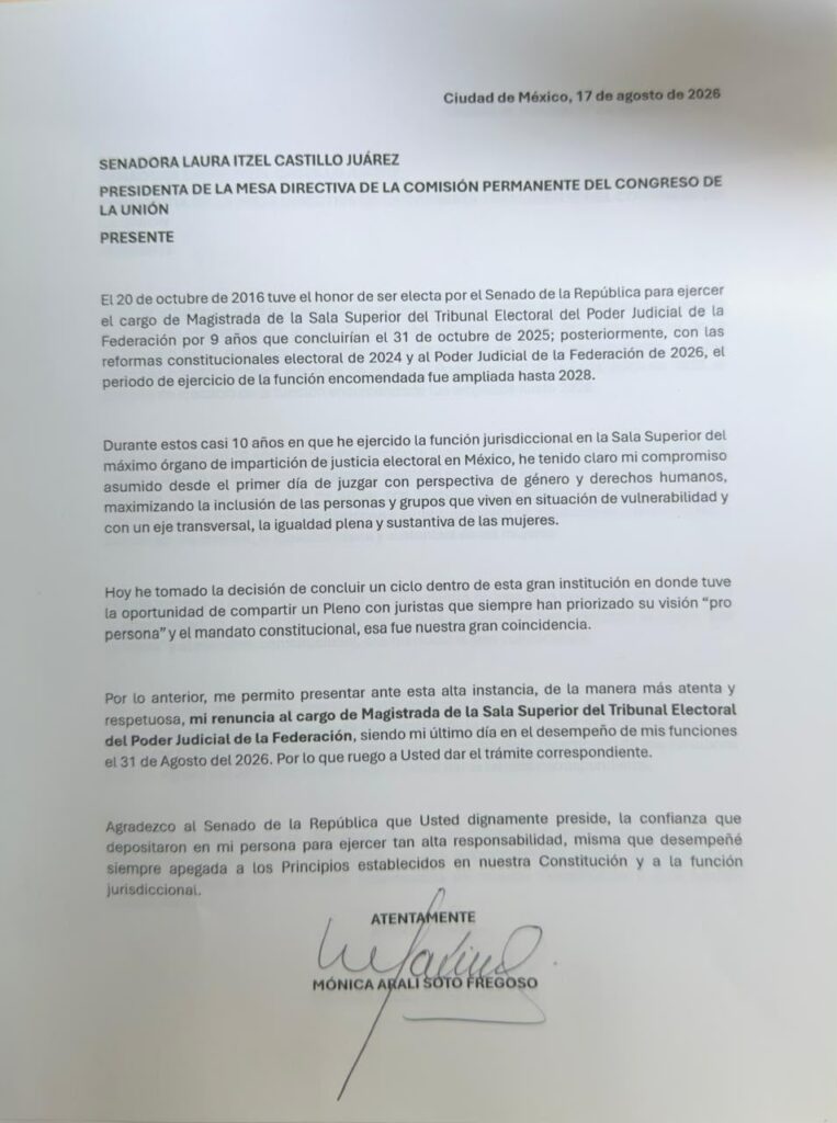 Mónica Soto renuncia como magistrada del TEPJF - monica-soto-763x1024