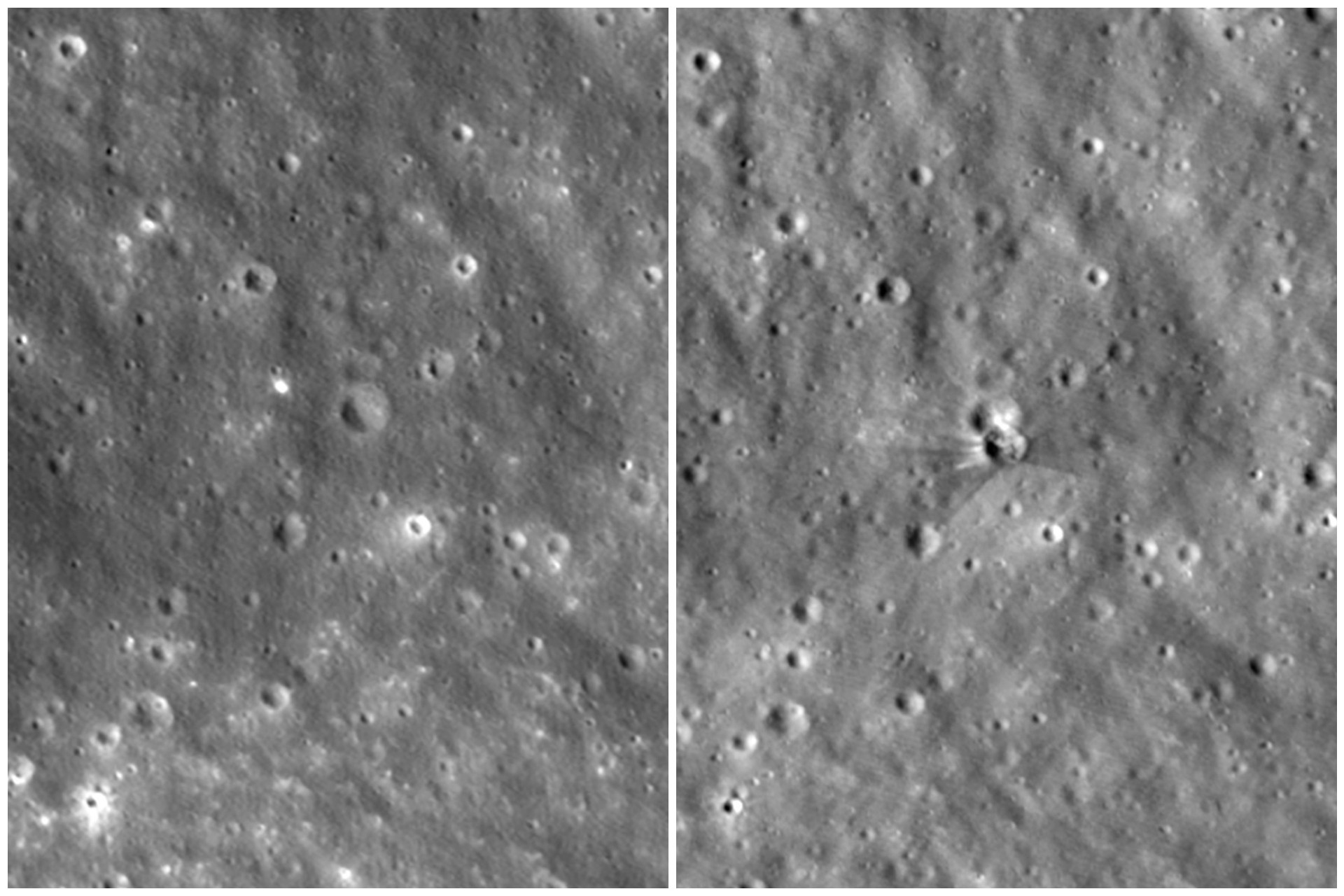 NASA muestra el cráter causado por impacto de restos de una nave de SpaceX en la Luna NASA muestra el cráter causado por impacto de restos de una nave de SpaceX en la Luna
