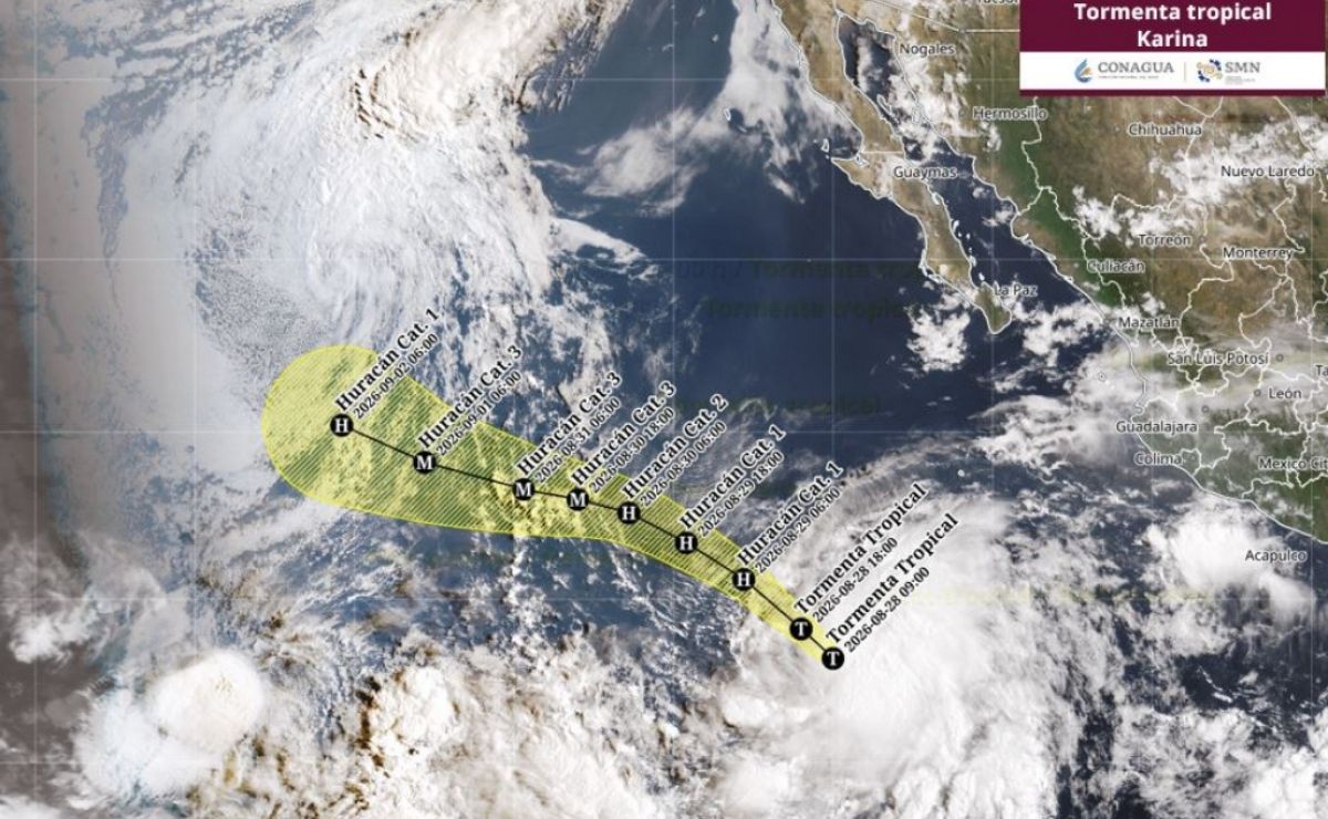 Prevén que tormenta tropical 'Karina' evolucione a huracán, ¿afectará a México? - trayectoria-del-ciclon-karina