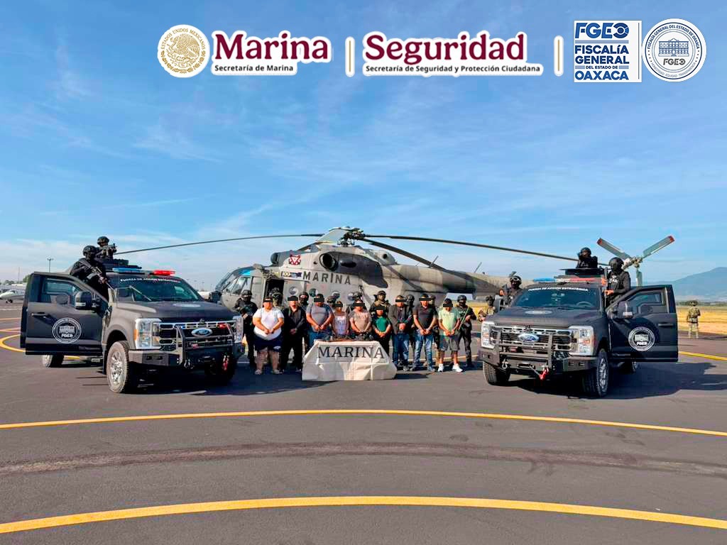 Caen 10 integrantes de una red criminal dedicada a la extorsión en Oaxaca