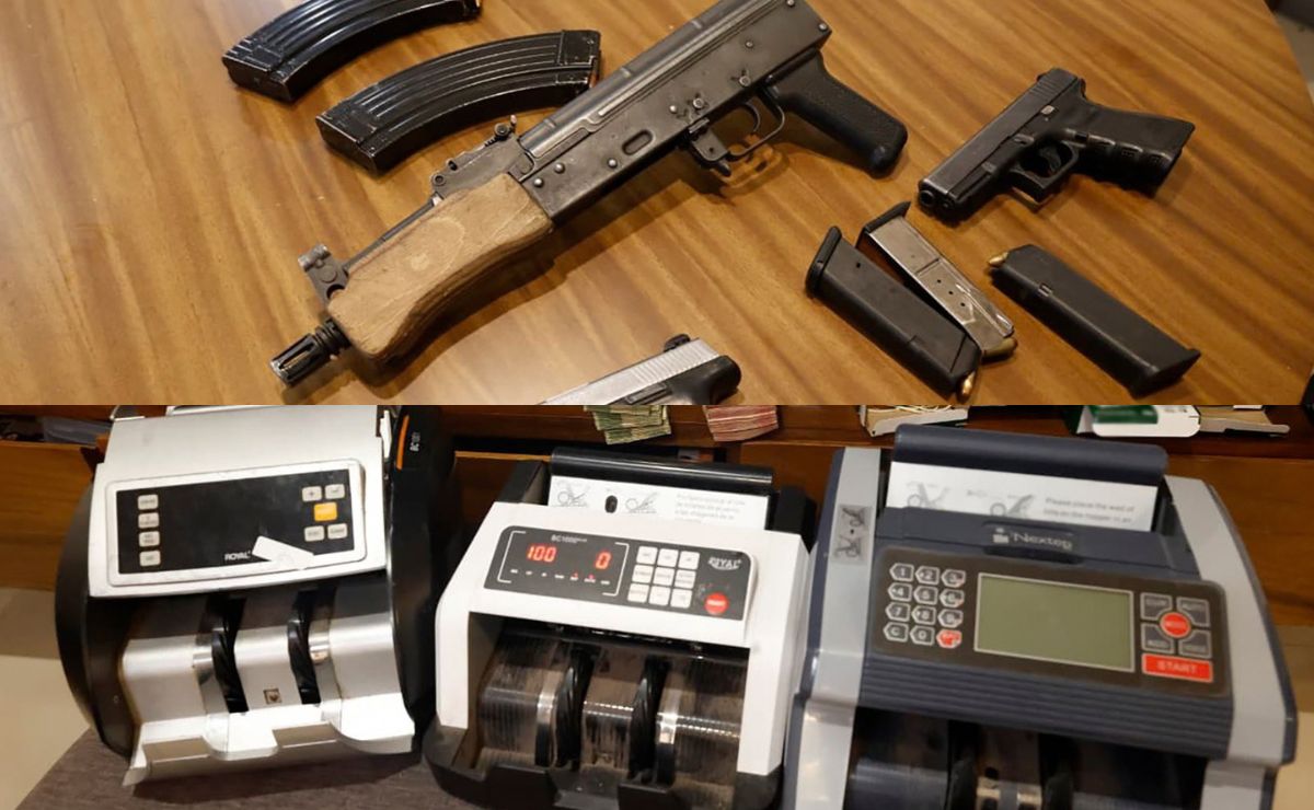 Detienen a 'el Peli', operador de Los Chapitos - armas-y-maquinas-contadoras-de-billetes-aseguradas-e-el-peli