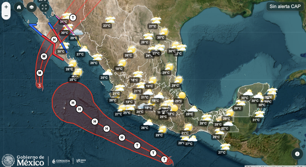 ‘Polo’, categoría 3, avanza hacia BCS; se forma depresión tropical frente a Oaxaca y Guerrero