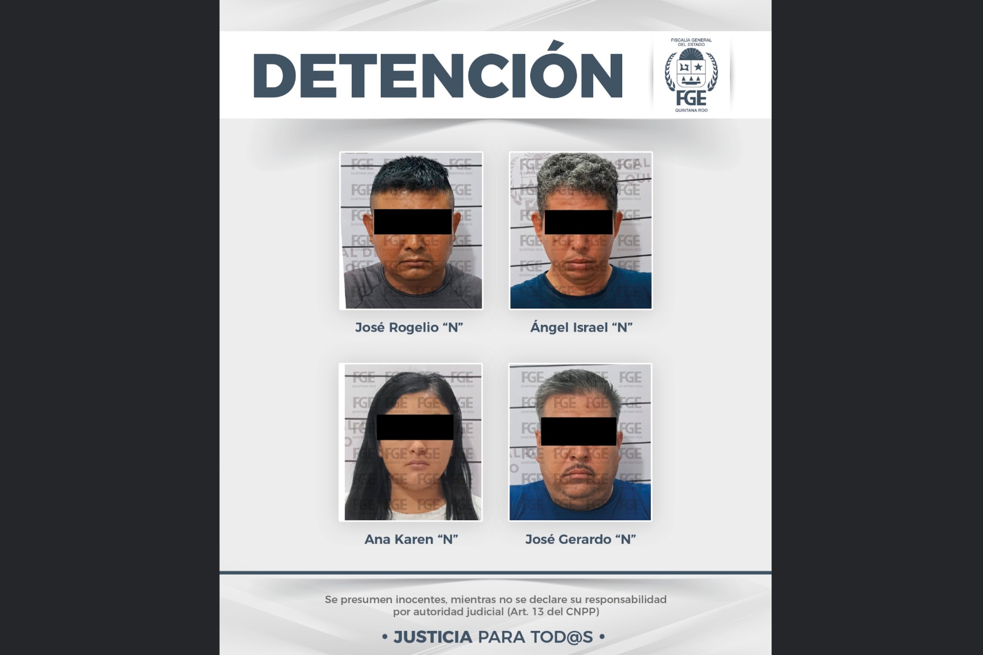 Detenidos cuatro policías en Quintana Roo por la desaparición de tres jóvenes Detenidos cuatro policías en Quintana Roo por la desaparición de tres jóvenes