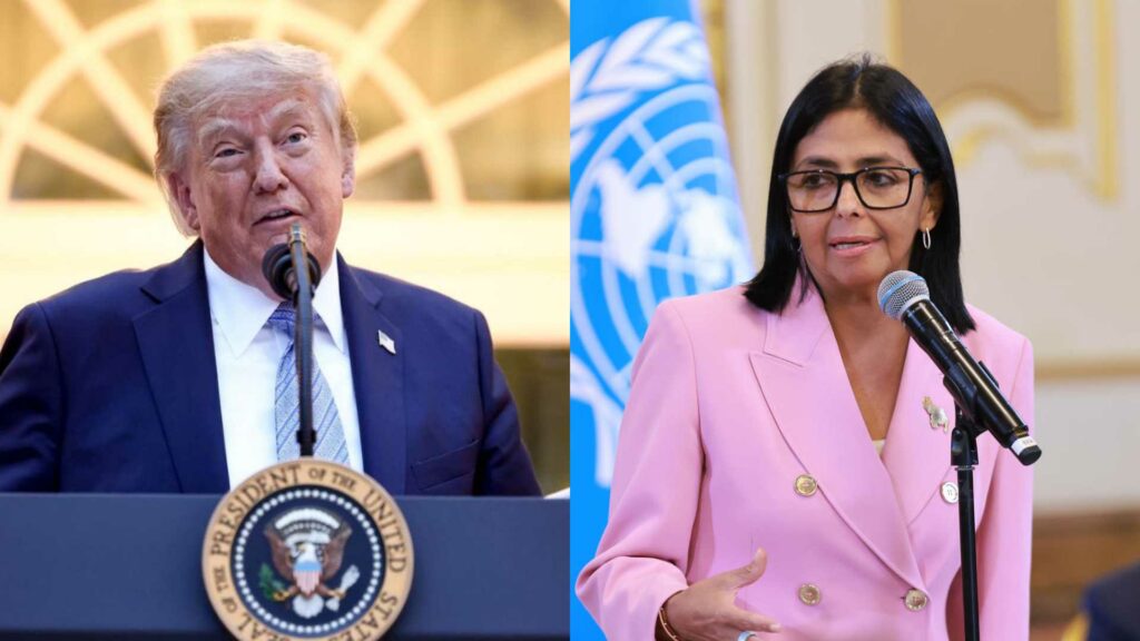 Donald Trump y Delcy Rodríguez se reúnen por primera vez en Nueva York