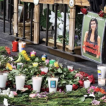 Estudiantes colocan memorial por Claudia Tacoronte en Palacio de Gobierno de Morelos