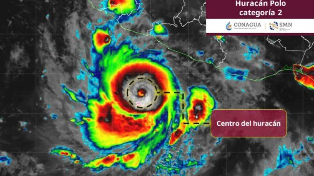 Huracán Polo se intensificó a categoría 2
