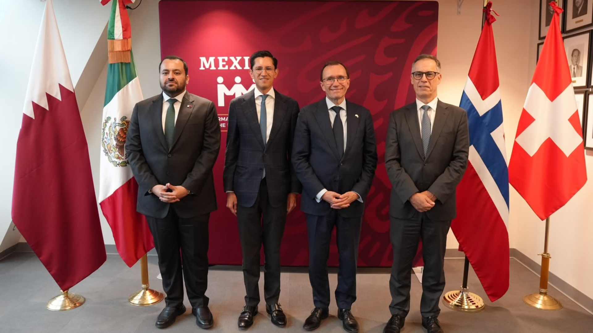Acuerdan México, Noruega, Qatar y Suiza reforzar cooperación para prevenir conflictos
