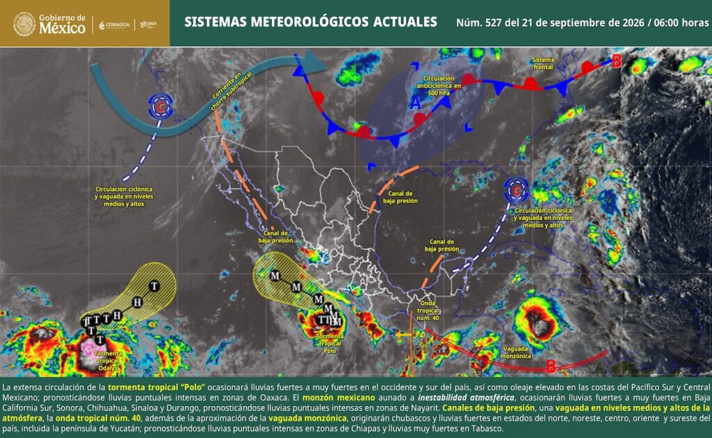 Tormenta tropical Polo provocará lluvias intensas en tres estados