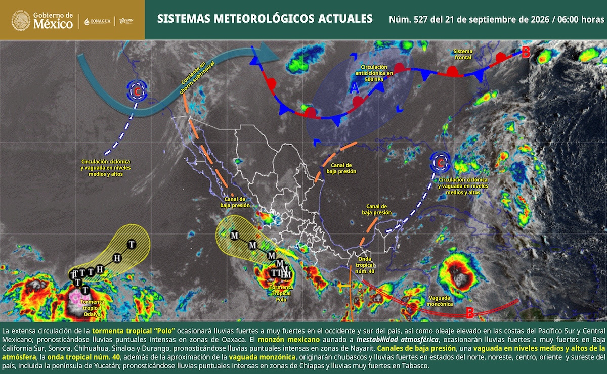 Tormenta tropical Polo provocará lluvias intensas en tres estados