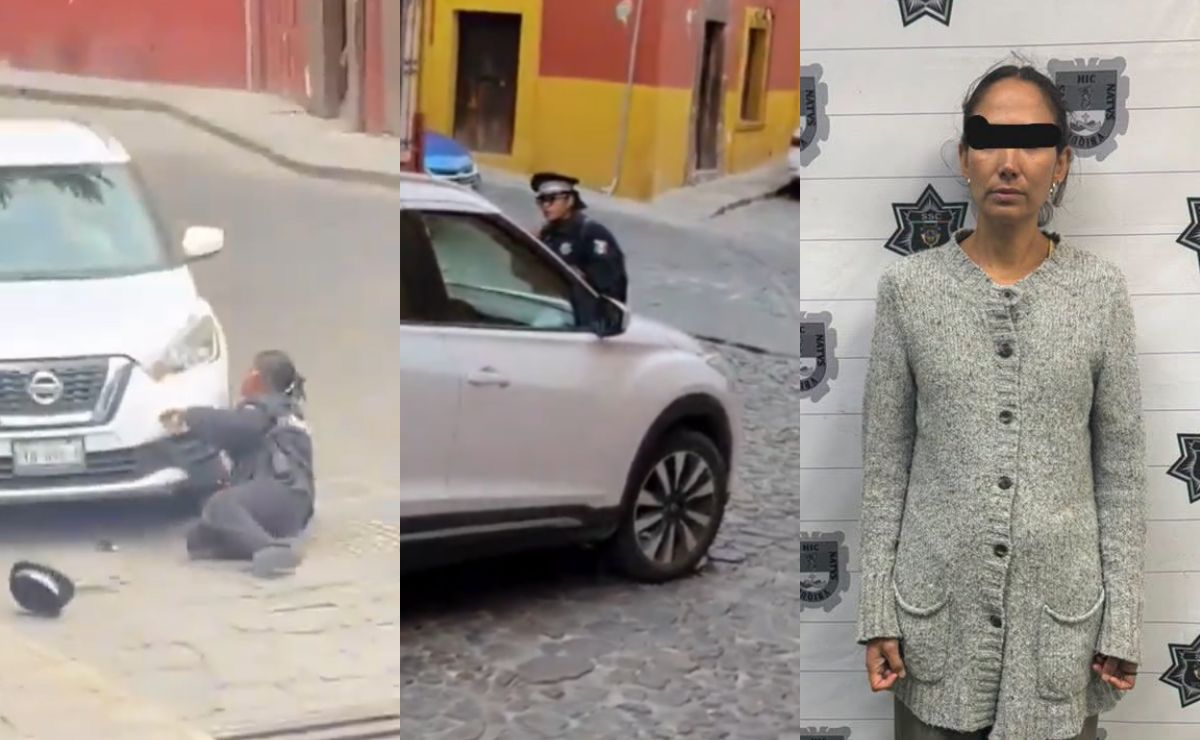 Video: Mujer embiste a policía en San Miguel de Allende para evitar multa; fue detenida