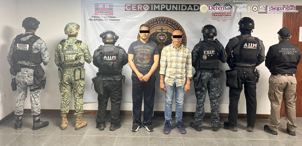 Detienen a alcalde de Suchiapa y a exedil durante operativo en Chiapas