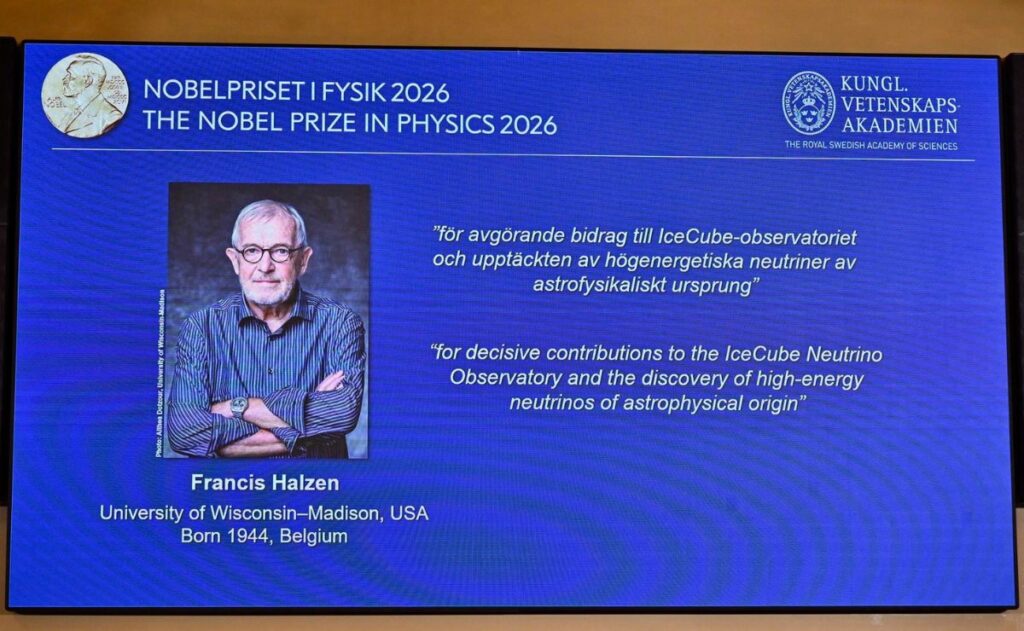Nobel de Física a Halzen por hallazgo de neutrinos de alta energía de origen astrofísico