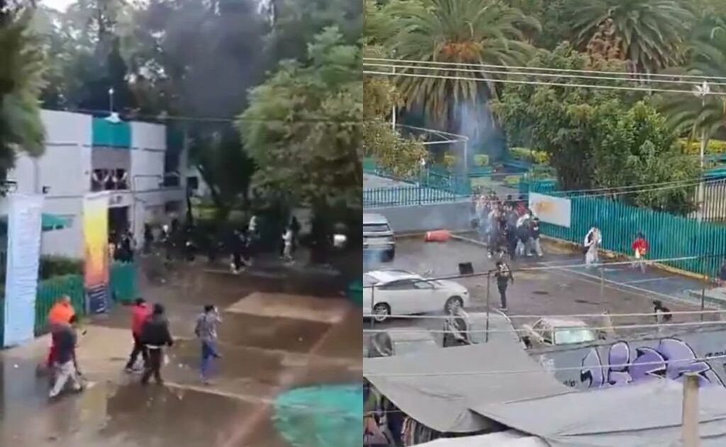 Video: Encapuchados detonan petardos en el Colegio de Bachilleres 6 y hieren a profesor