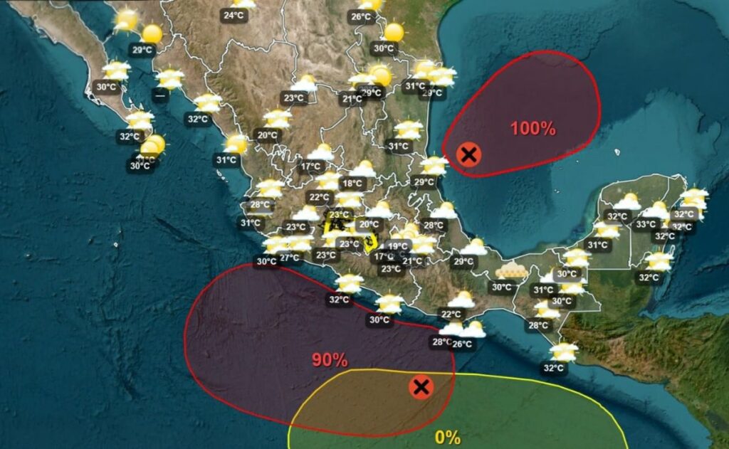 Alertan por formación de dos ciclones en México; ‘Simón’ e ‘Isaías’ afectarían al mismo tiempo