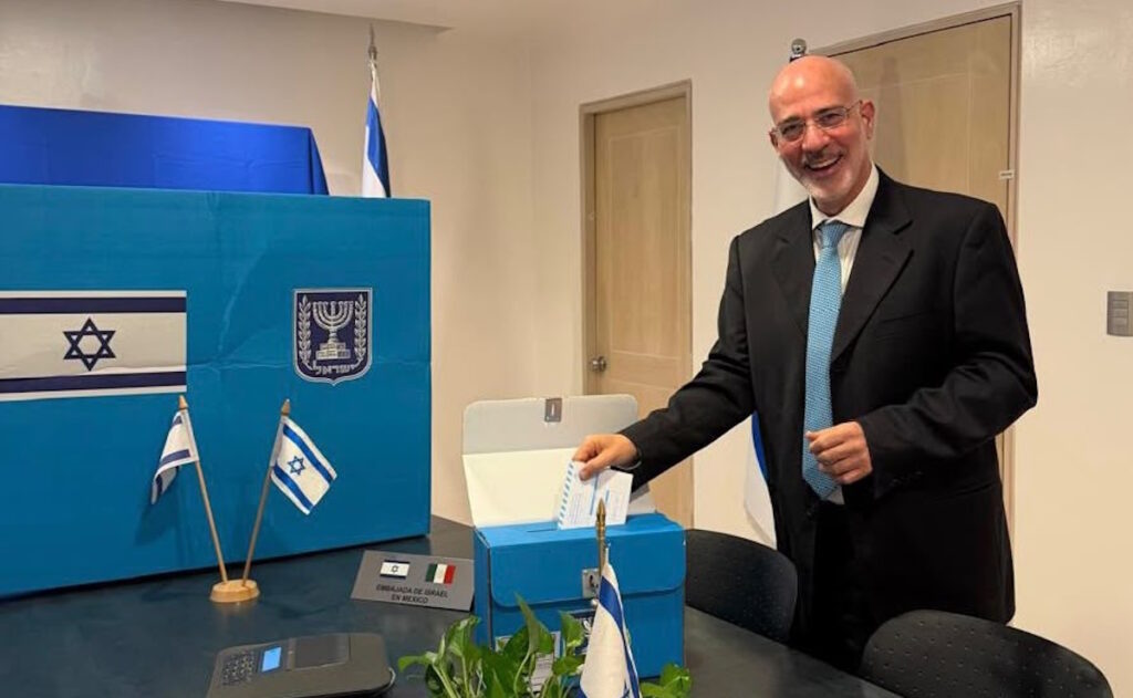Realizan en la Embajada de Israel en México votación anticipada para elecciones parlamentarias